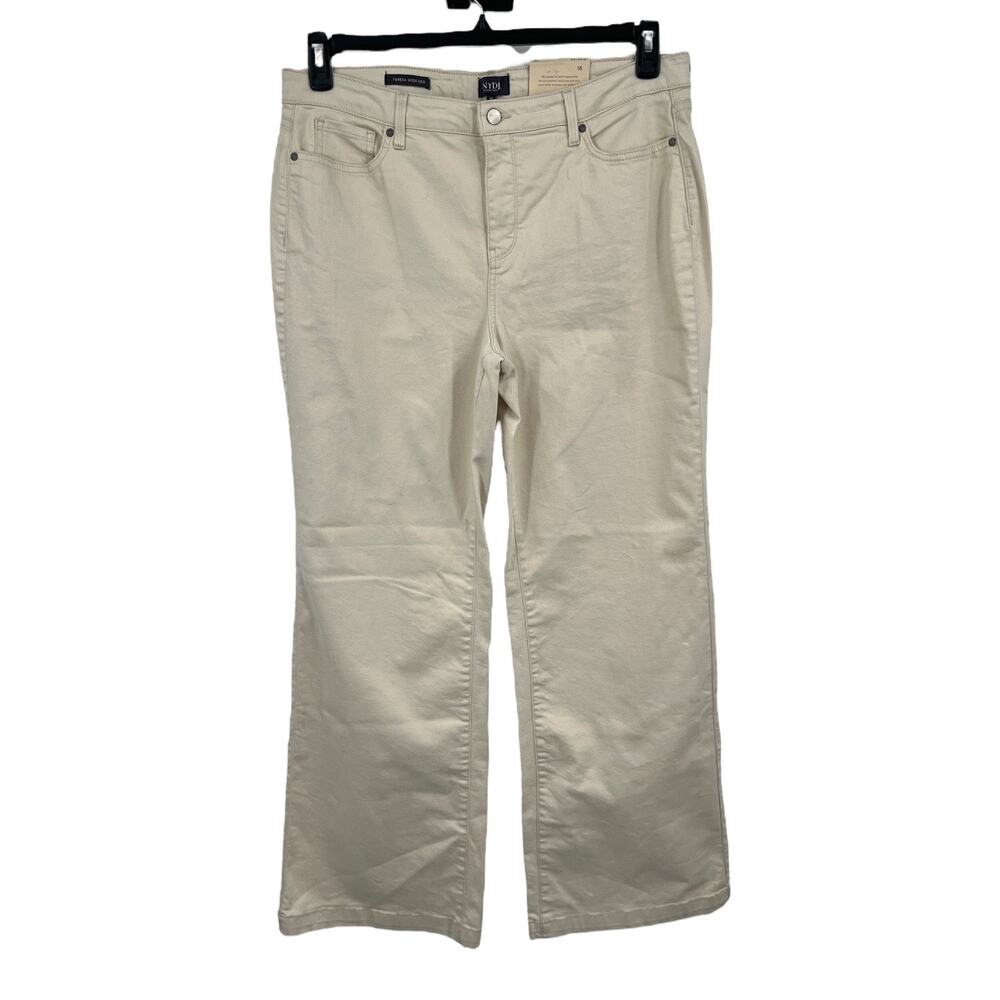 NYDJ Jeans Teresa wide leg ankle beige 16 NEW